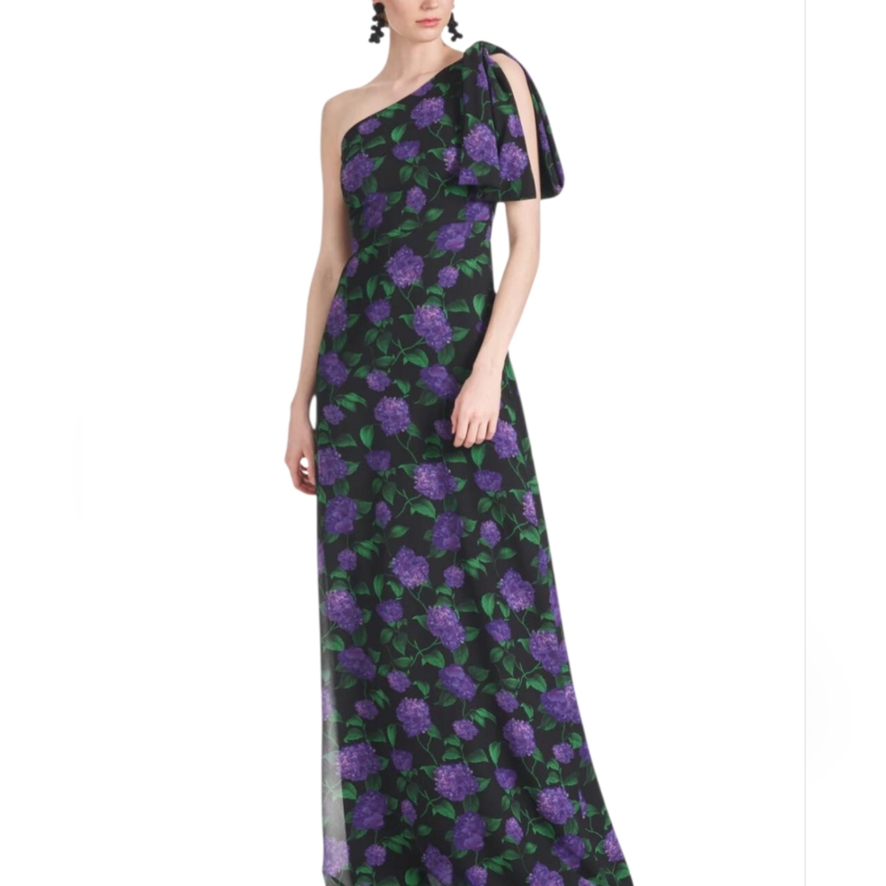 Sachin & Babi Chelsea One Shoulder Bow Gown